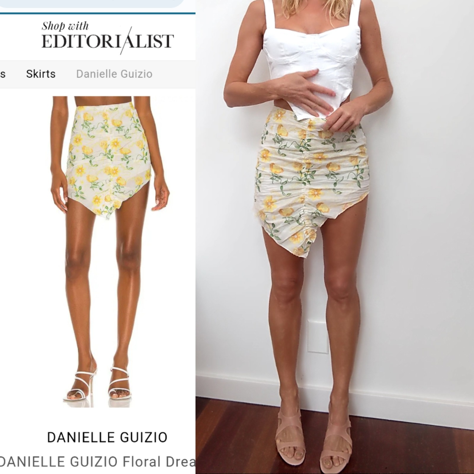 Nwot 2022 Danielle Guizio floral embroidered mini skirt xs