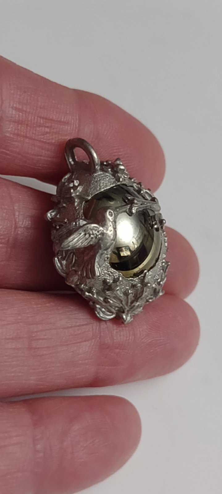 Vintage Rodger wheeler hummingbird gemstone pendant