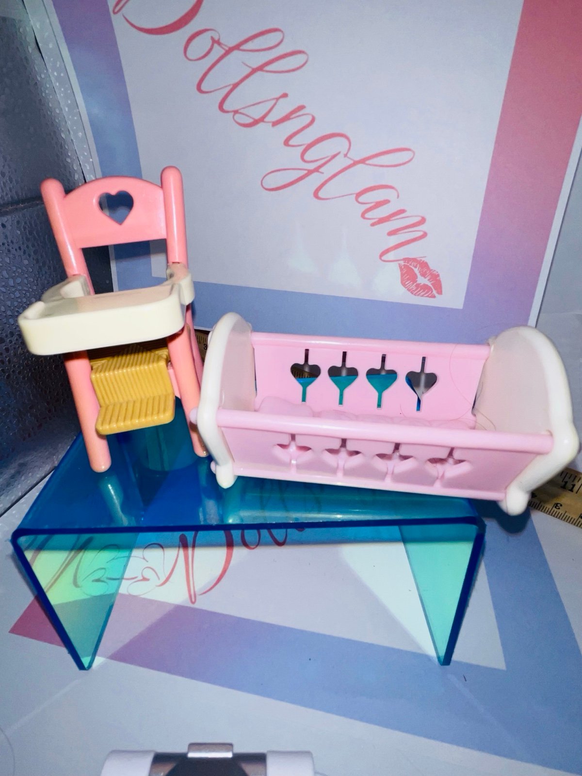 Fisher price dream dollhouse cradle & rare set