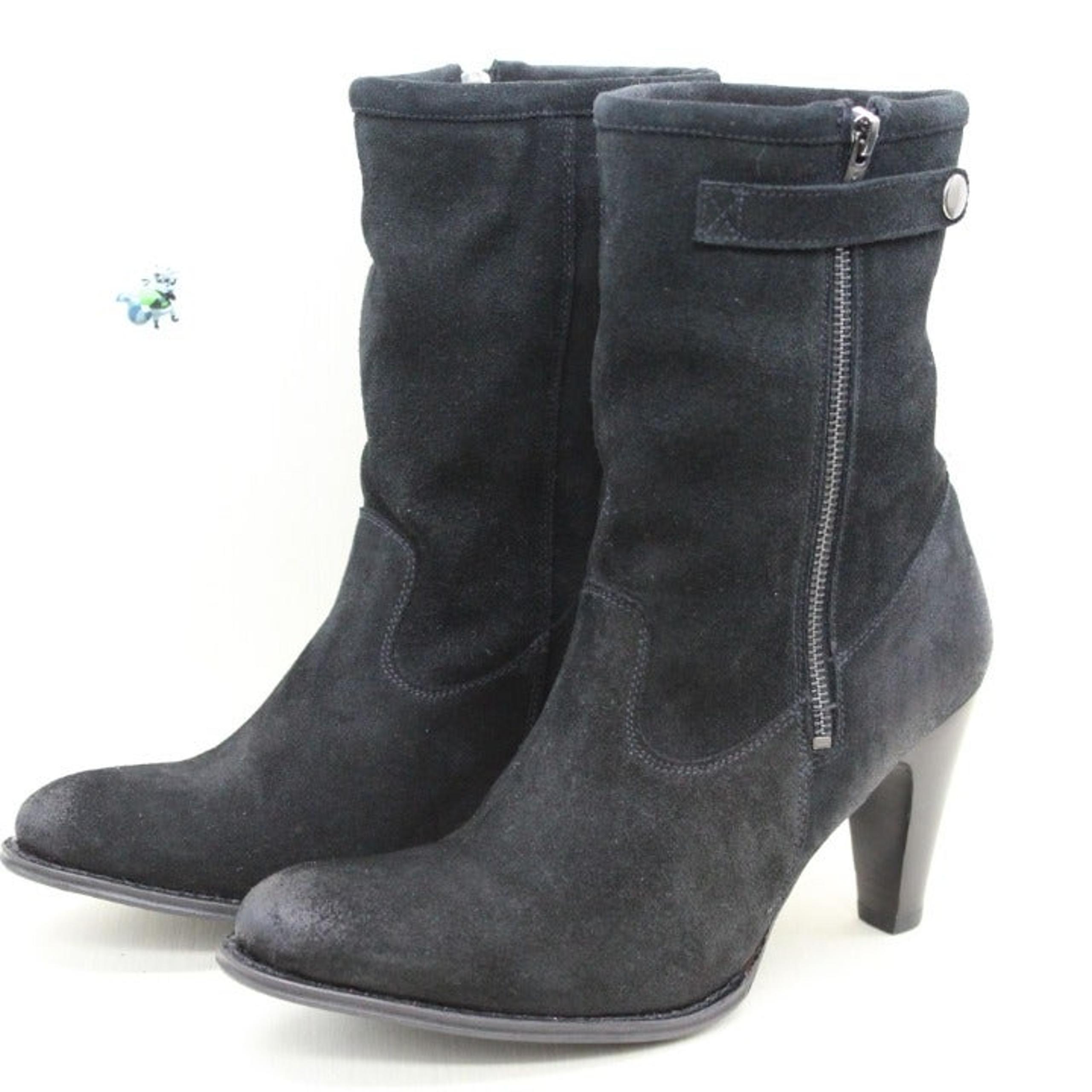 Sendra 10603 Cortez Women's Black Suede Leather With Shearling Boots Size US 10