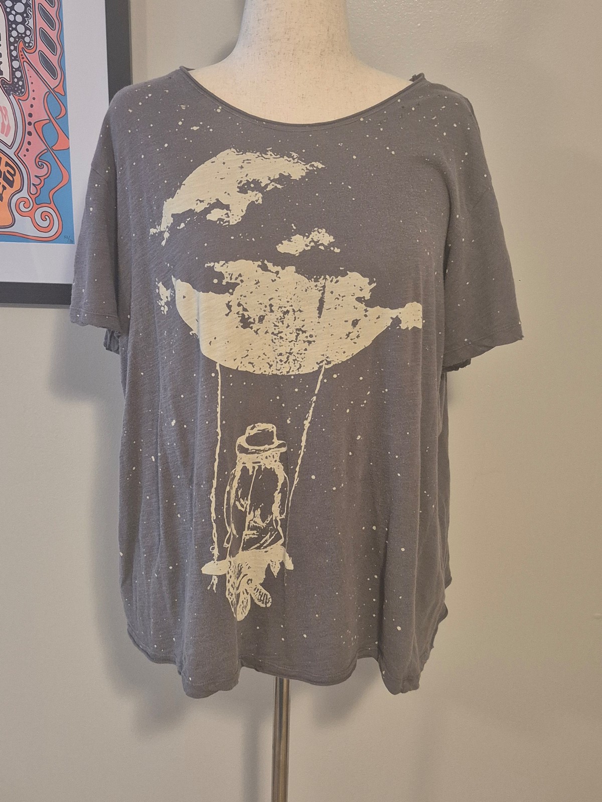 MAGNOLIA PEARL SWING FROM THE MOON distressed t-shirt OSFM