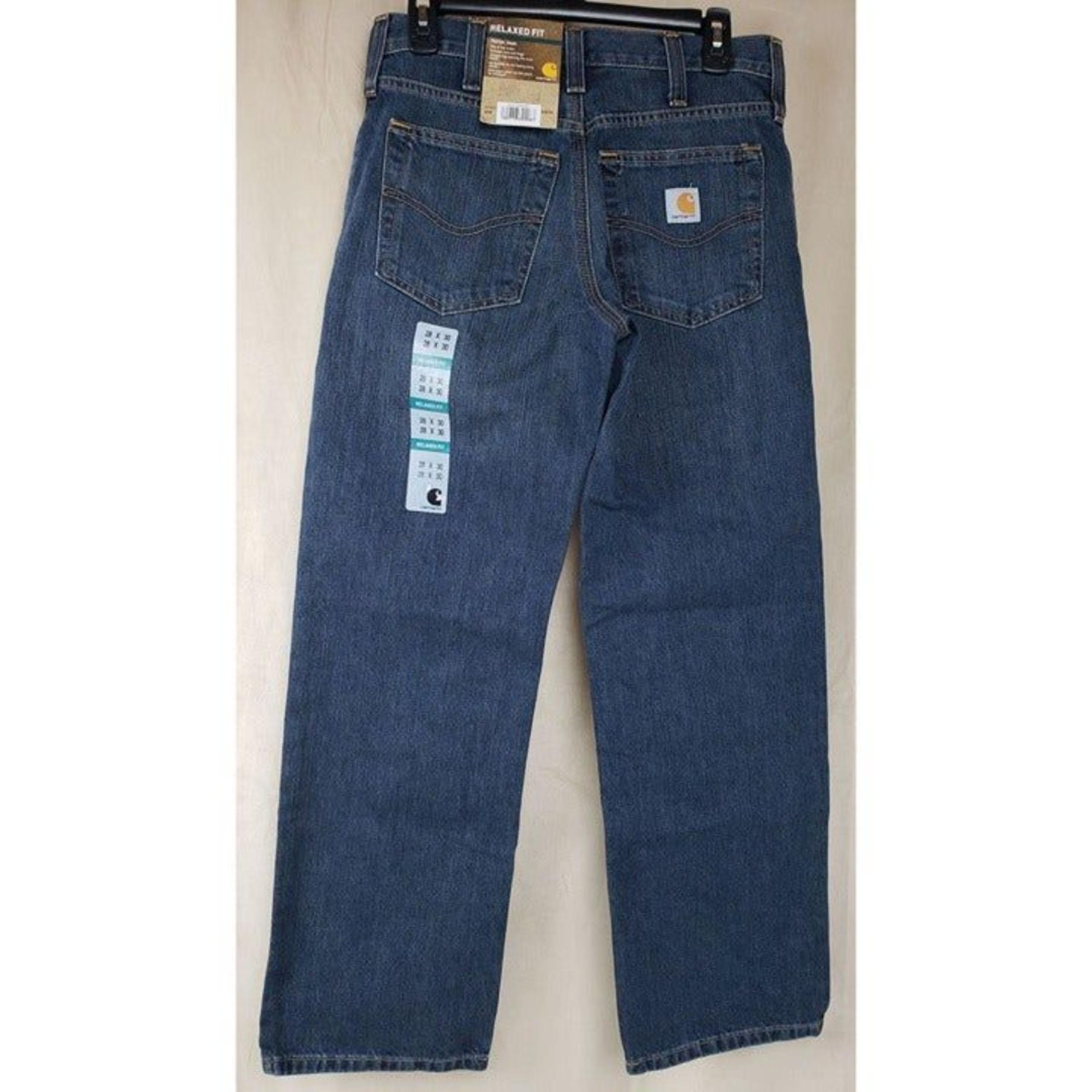 Carhartt Men's 28x30 Holter Jean Relaxed Fit Bed Rock Denim 101483 968