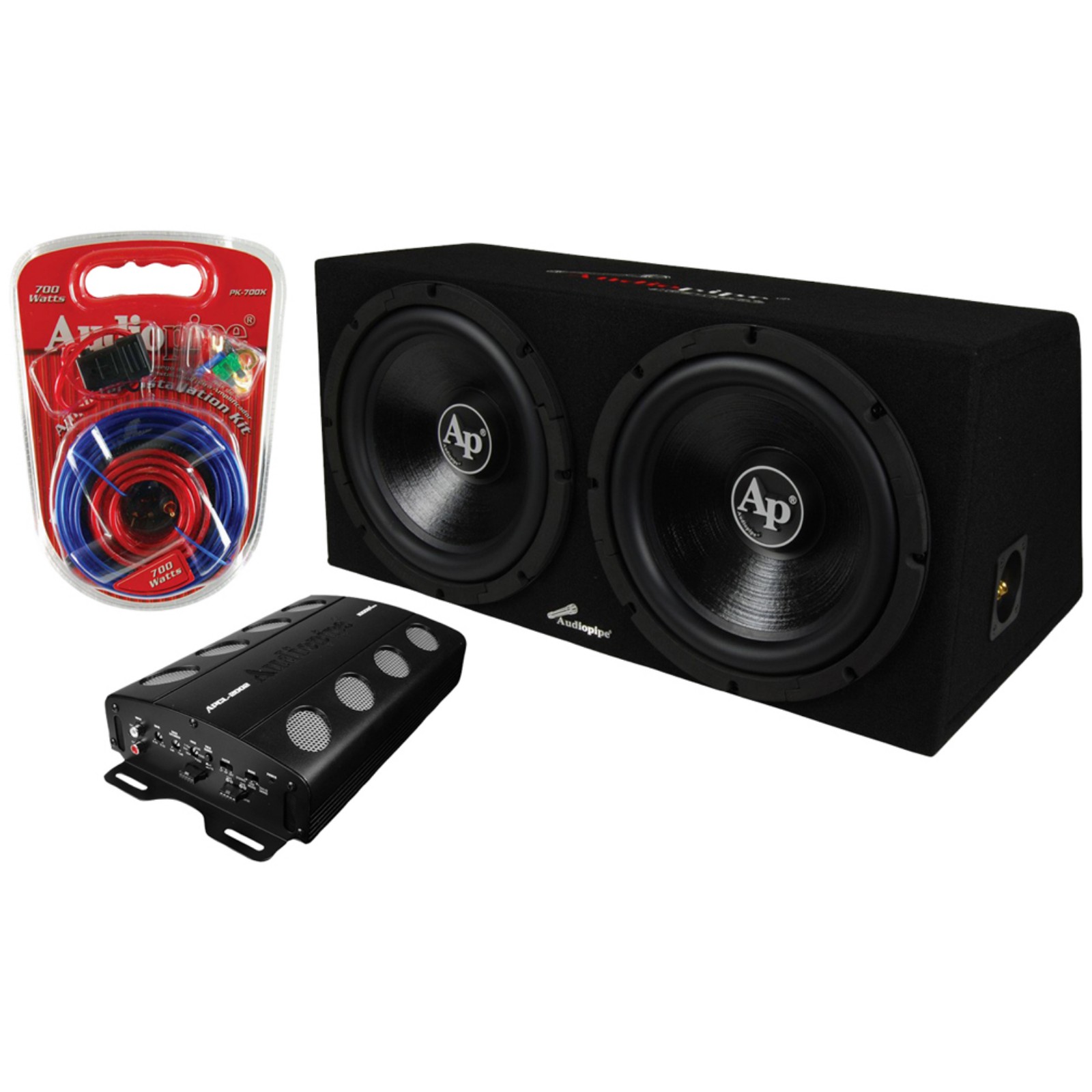 Audiopipe Dual 12″ Amplified Subwoofer Enclosure