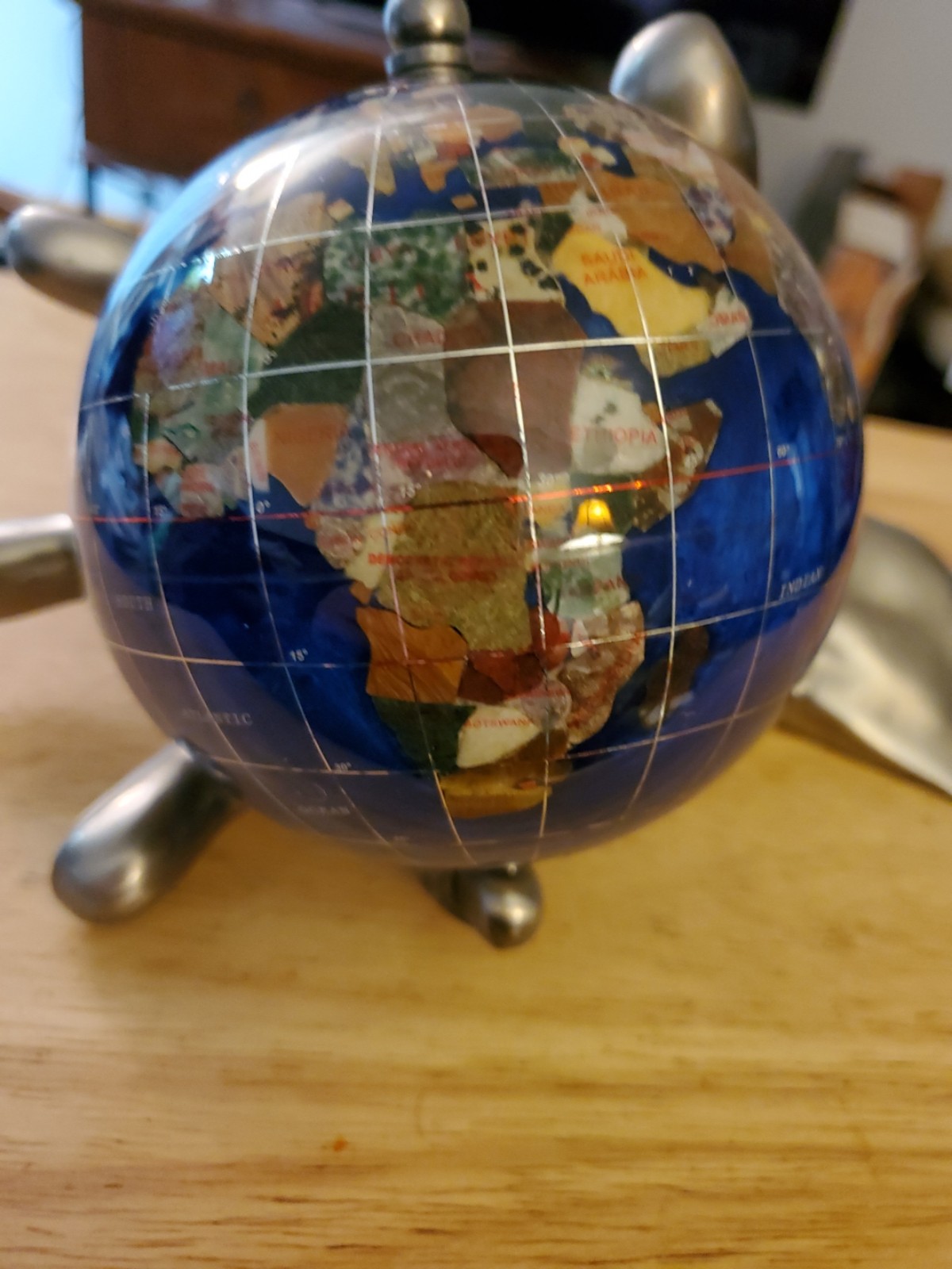 Alexander Kalifano World In Your Hand Globe Semi Precious Gemstones