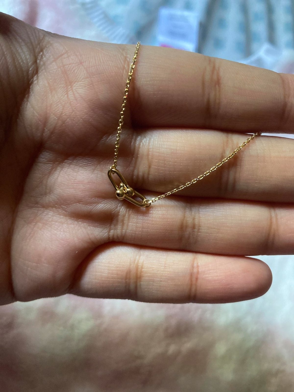 Japan gold link necklace
