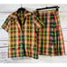 Vintage Plaid Jacket Skirt Set Handmade 1960s or 1970s Retro Green Red Yellow