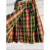 Vintage Plaid Jacket Skirt Set Handmade 1960s or 1970s Retro Green Red Yellow