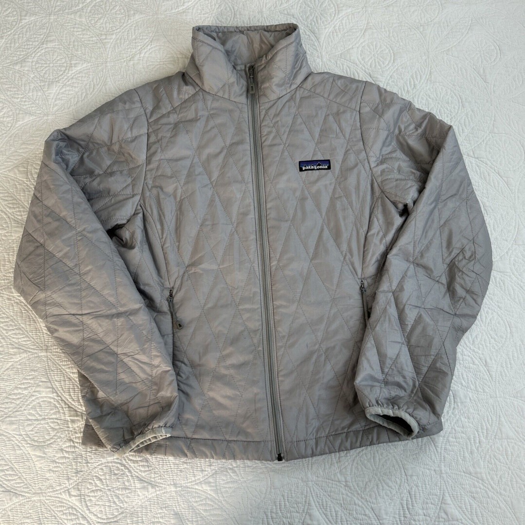 Patagonia Down Sweater Puffer Jacket Women's Size Extra Small XS Gray Full Zip