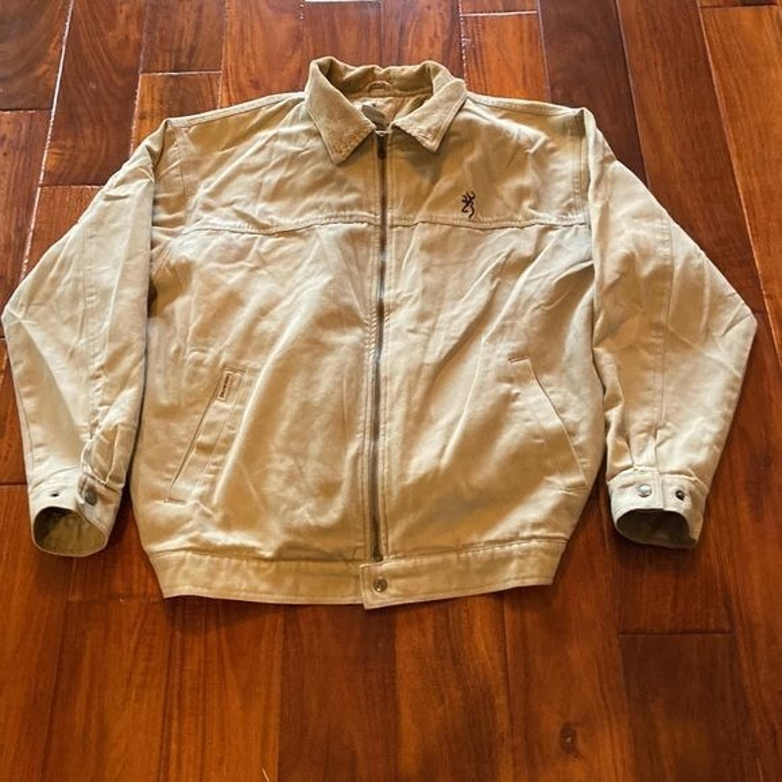 Mens Browning Khaki Hunting/Work Jacket w/ Fleece Liner in Size XL [EXCELLENT]
