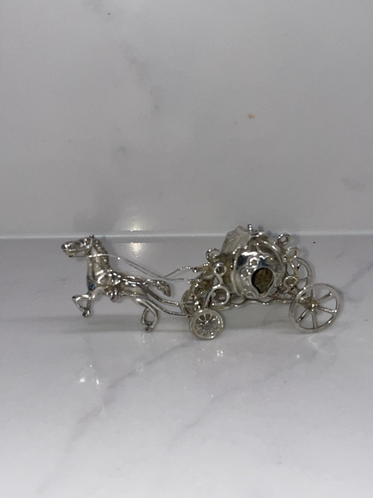Antique Italian .800 Silver Cinderella Pumpkin Carriage with Horse – 41g