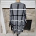 Tahari Grey, black and white windowpane duster length cardigan sweater plus 3X