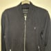ALLSAINTS Oldsen Bomber Jacket Black Cotton Men's Full Zip Knit Jumper Size M