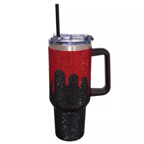 Spencer’s Red/Black Rhinestone 40oz Tumbler