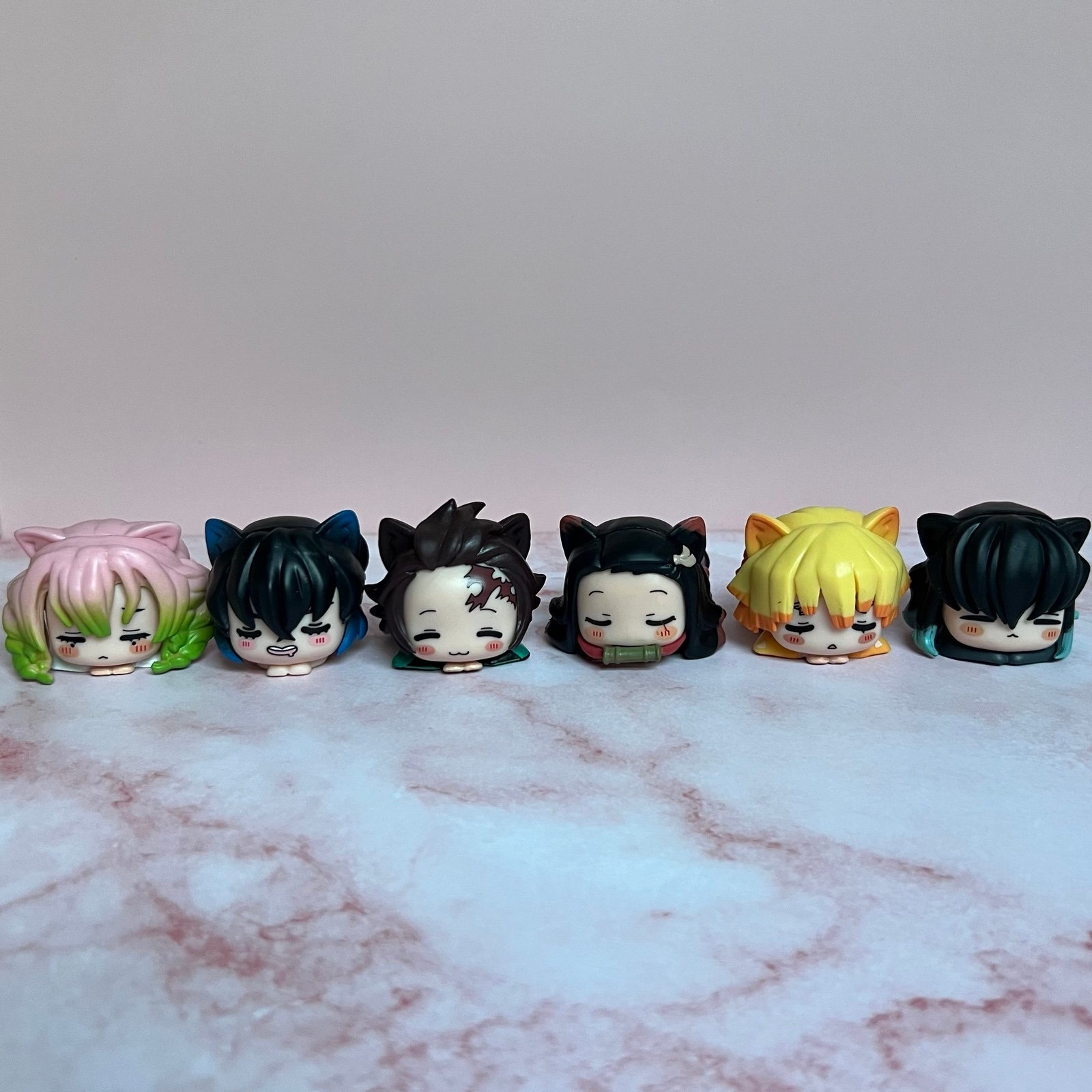 Demon Slayer Figures Set of 6 – Tanjiro Nezuko Zenitsu Giyu Mitsuri Inosuke