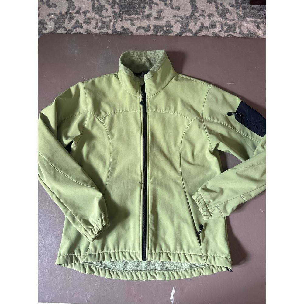 Women's black diamond green zip up jacket size small