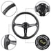 NEW JDM UNIVERSAL 350MM CARBON FIBER Acrylic Deep Dish 6 Holes Steering Wheel