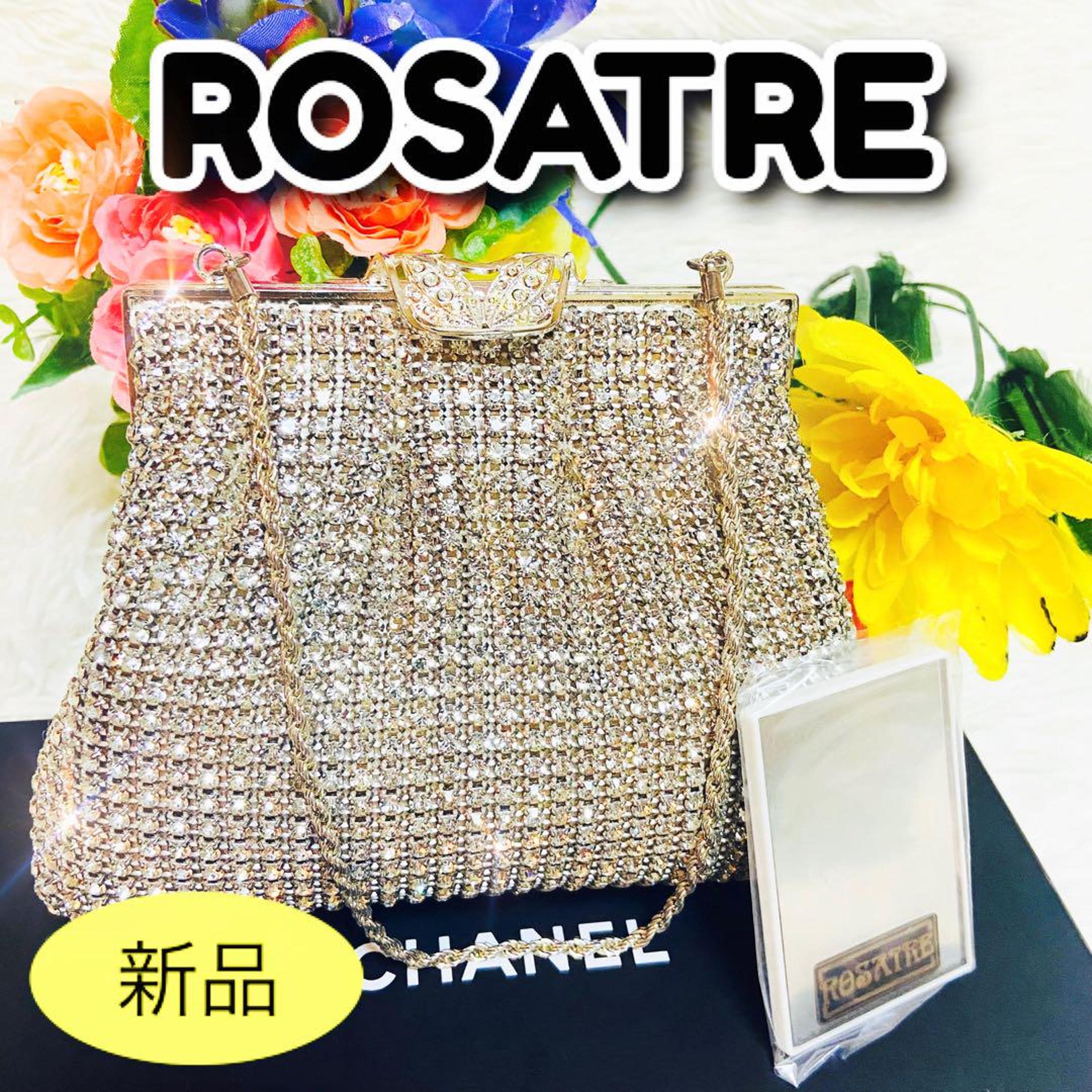 Unused ✨ROSATRE✨ Rosatre ✨Gama-guchi (Clasp) ✨ Rhinestone ✨ Handbag ✨ Sparkling