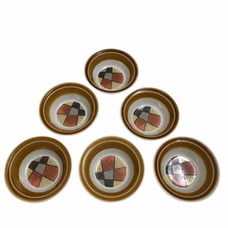Noritake Primastone Stoneware Japan Sundance 8302 MCM Cereal Bowl VTG Set Of 6