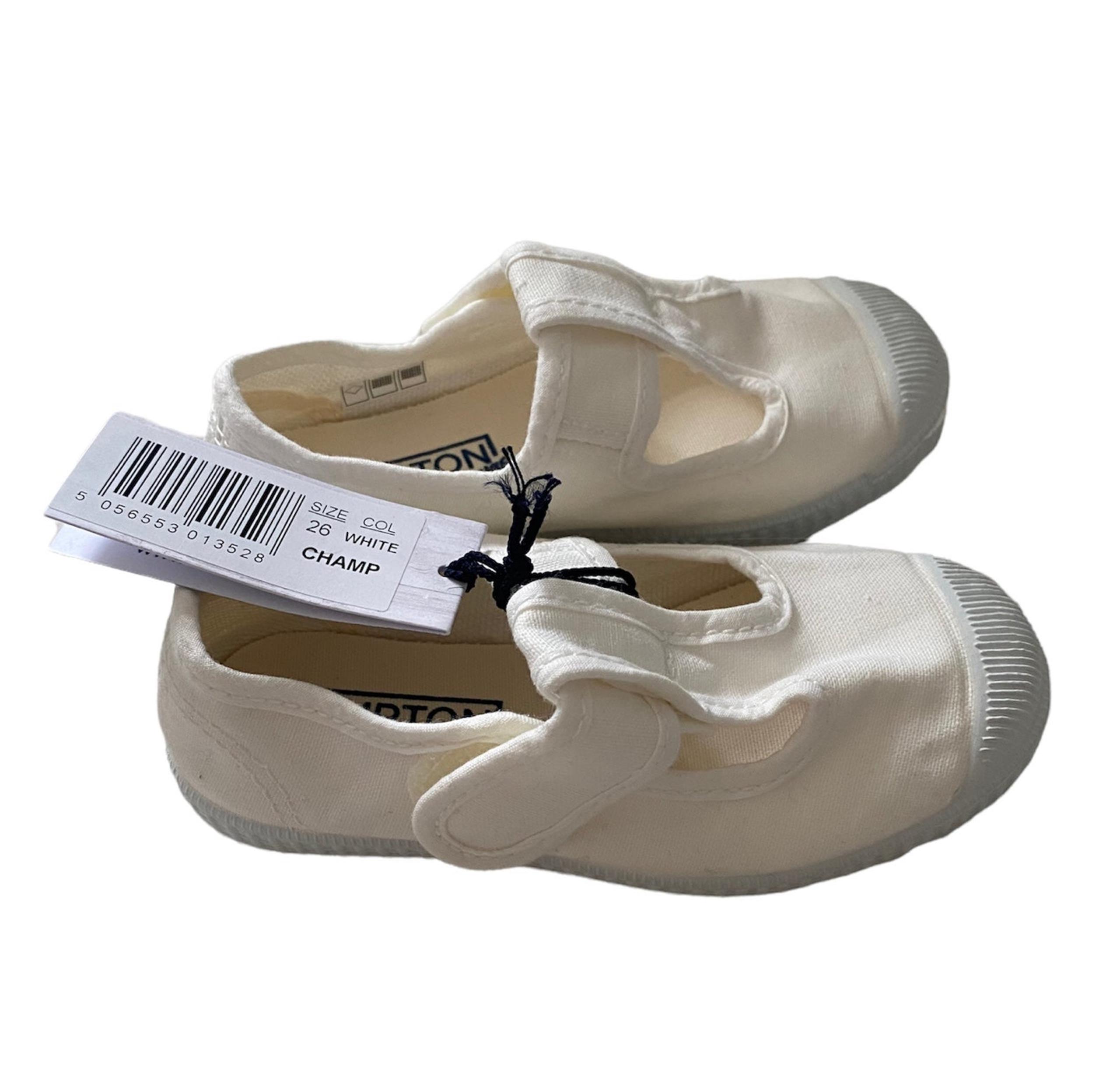NWT Hampton Canvas white size 9.5 kids sneakers Champ US