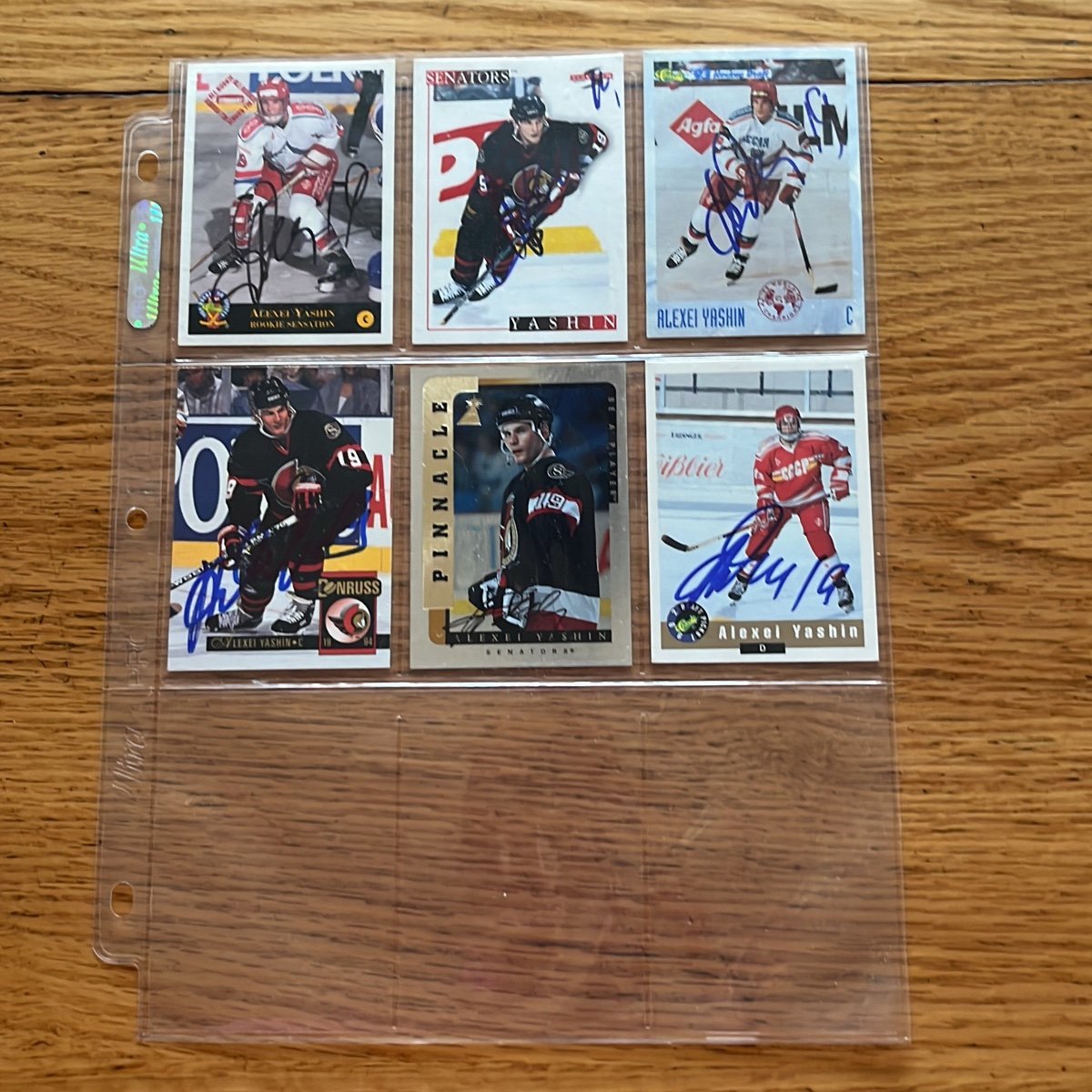 Alexei Yashin NHL Signed 6 Card Lot