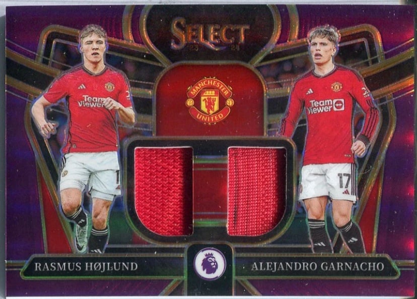2023-24 PANINI SELECT PREMIER LEAGUE RASMUS HOJLUND/GARNACHO PURPLE JERSEY /49