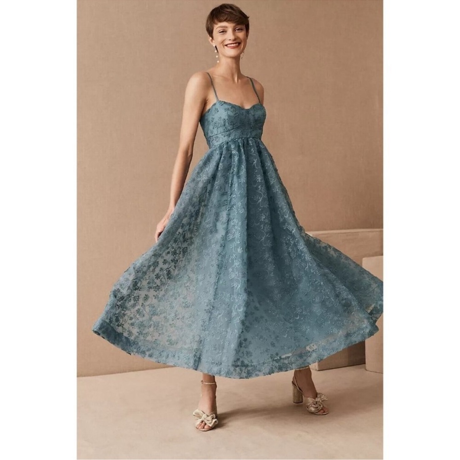 NWOT BHLDN Isadora Organza Midi Dress Size US 14