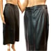 80s 90s Luxe Black Leather Straight Midi Skirt w Button Detail | 29 waist