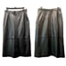 80s 90s Luxe Black Leather Straight Midi Skirt w Button Detail | 29 waist