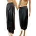 80s 90s Luxe Black Leather Straight Midi Skirt w Button Detail | 29 waist