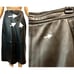 80s 90s Luxe Black Leather Straight Midi Skirt w Button Detail | 29 waist