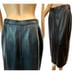 80s 90s Luxe Black Leather Straight Midi Skirt w Button Detail | 29 waist
