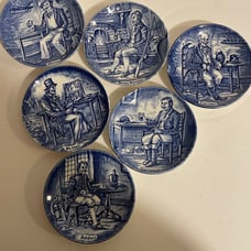 Set of 6 3 Enoch Wedgwood coasters Blue and White England