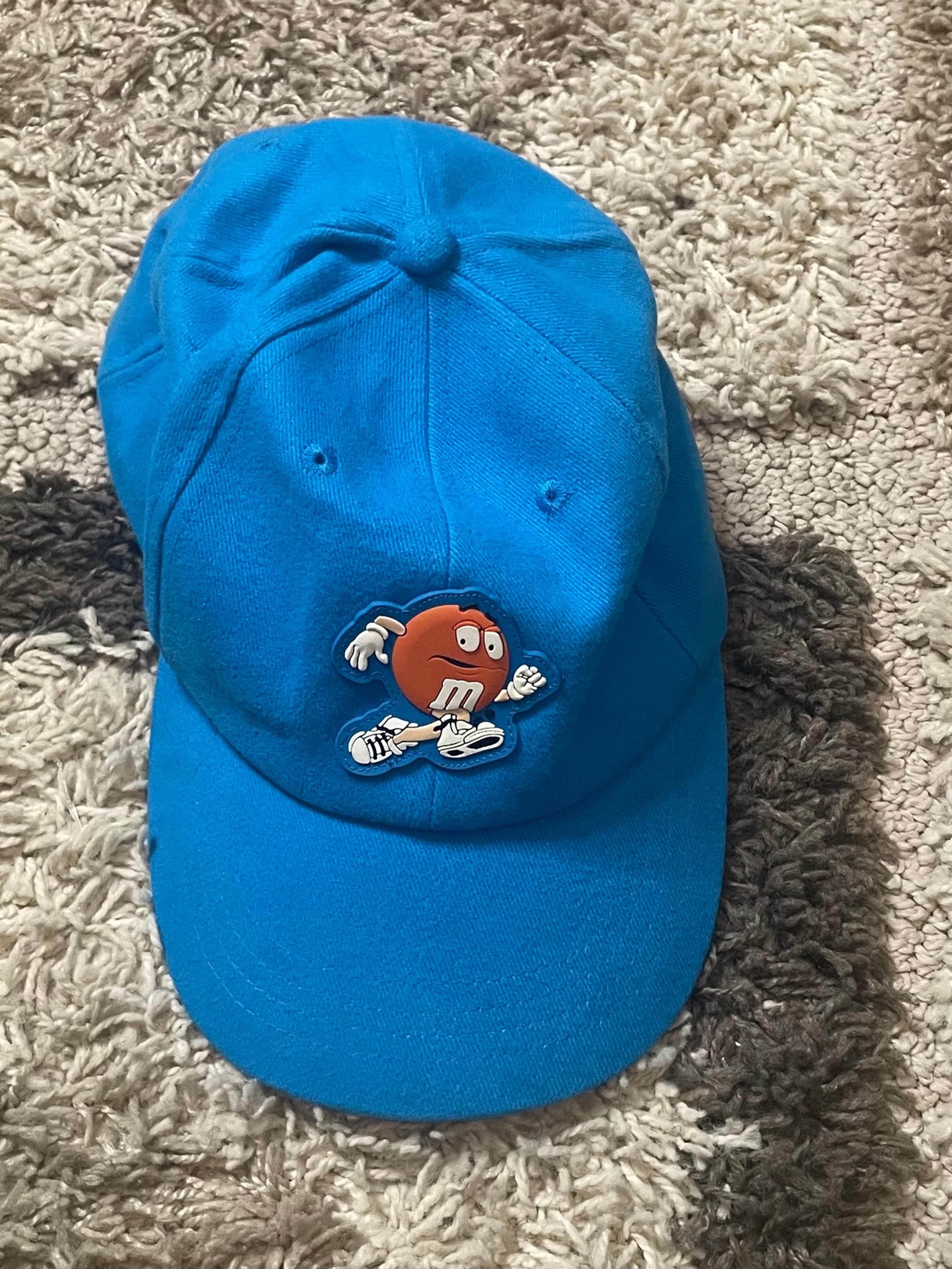 VINTAGE 1998 M&M Crispy Hat Turquoise Strap Back Cap Rare Mars Candy Promo m&ms