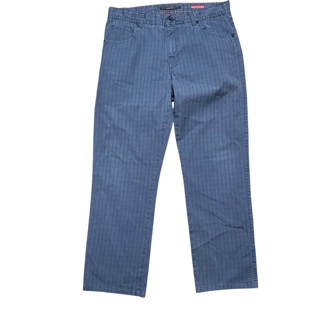 Alberto Ceramica Modern Fit Blue Check Stone Golf Chino Pants 36x30