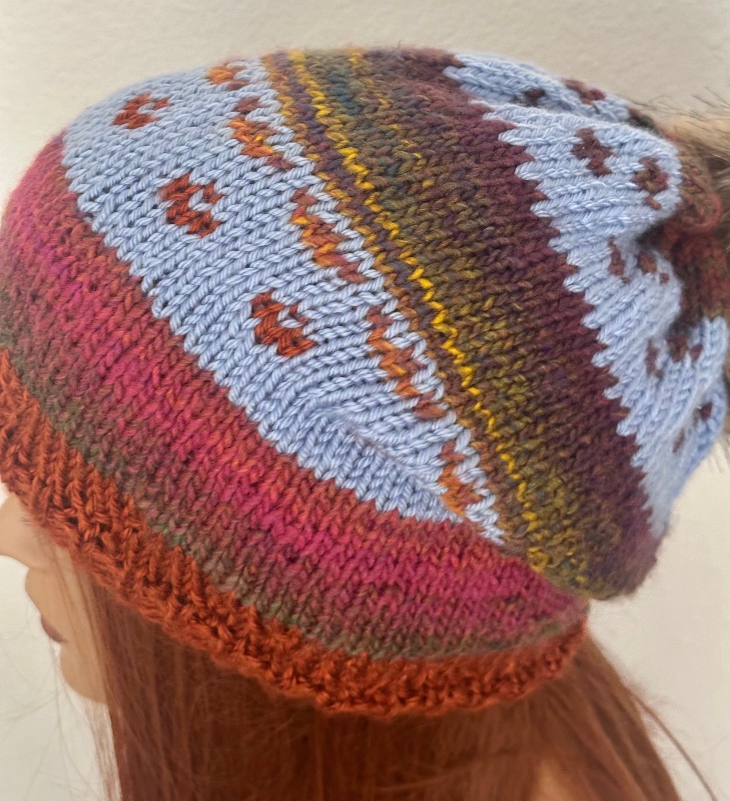 Hand Knits 2 Love Slouch Beanie Hat Cap Faux Fur Pom Pom Designer Fashion Rustic - detail