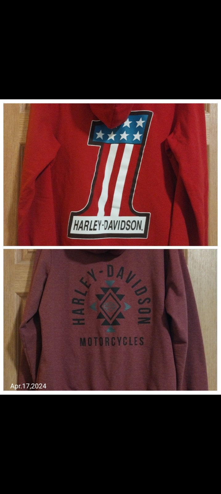 2 Harley Davidson Women's 2XL Zip Up Hoodies
