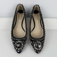 Boden Embellished Flats – Size 42 – Navy with Rhinestone Detail