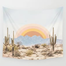 Arizona Sun Rise Cactus Wall Tapestry By Sisi And Seb
