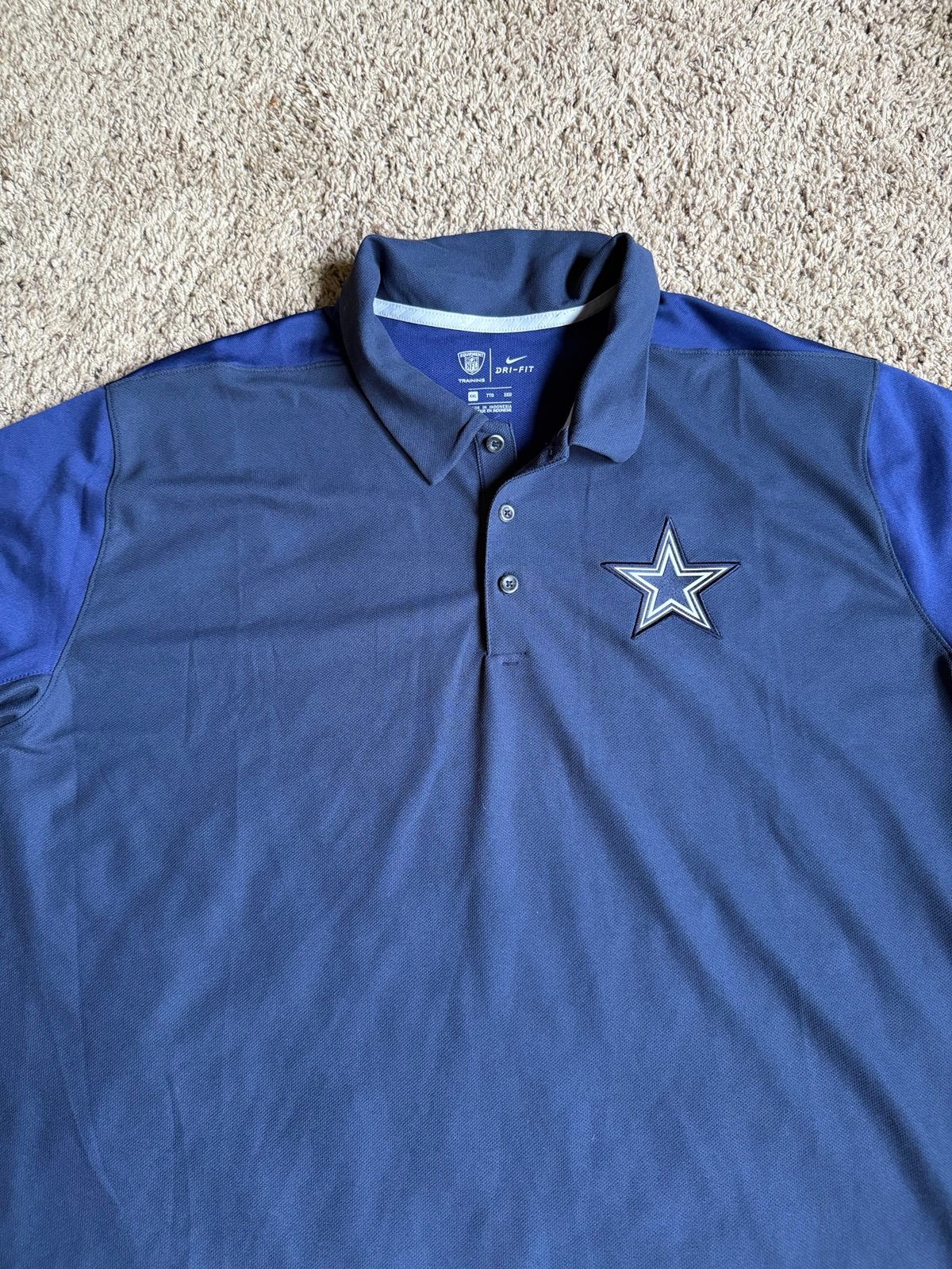 Nike Golf Polo Shirt XXL Dallas Cowboys Football NFL Training Blue