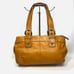 COACH Ashley Soho Pleated Leather Satchel Shoulder Bag Tan & Gold #E1076-F13732