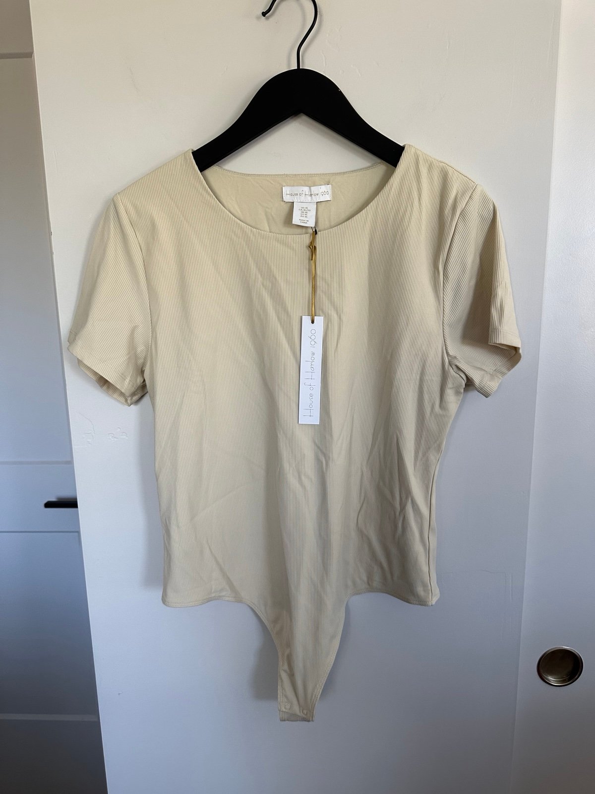 NWT House of Harlow 1960 Ribbed Tee Bodysuit Size XL