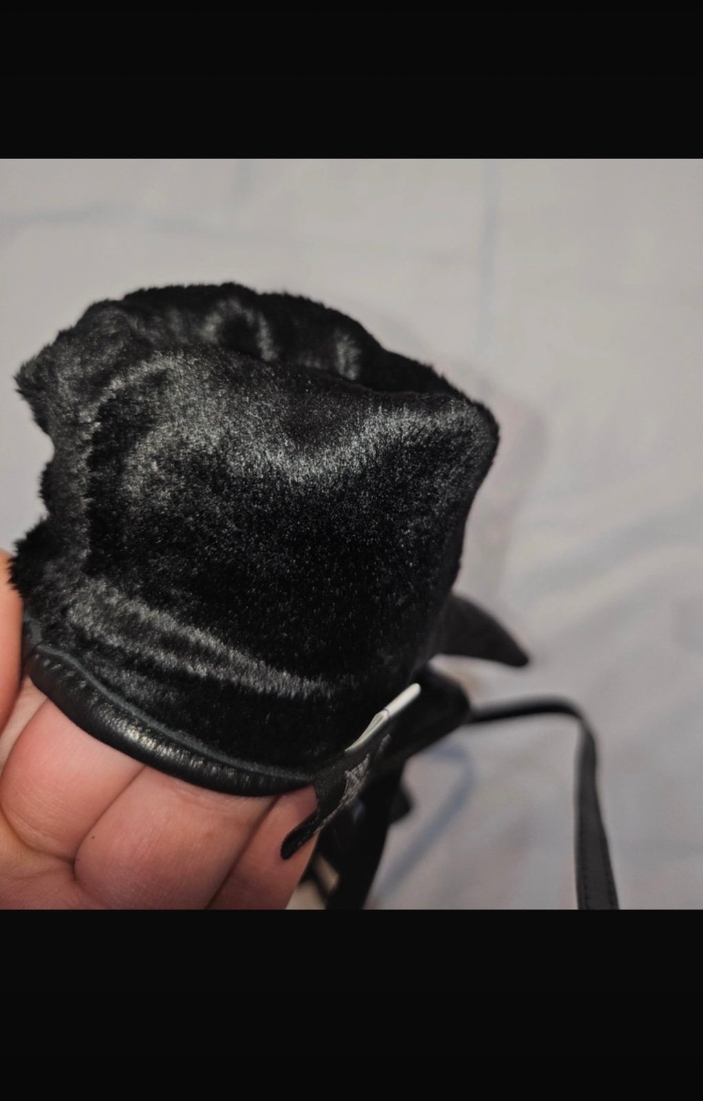 Elegant black leather gloves gloves women 7.5 black leather cashmere line