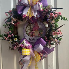 Wreaths for Front Door, gnome Spring Handmade 22”