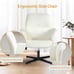 Linen Fabric Padded Mid Back Accent Chair, Computer Desk Chairs Ergonomic No Whe
