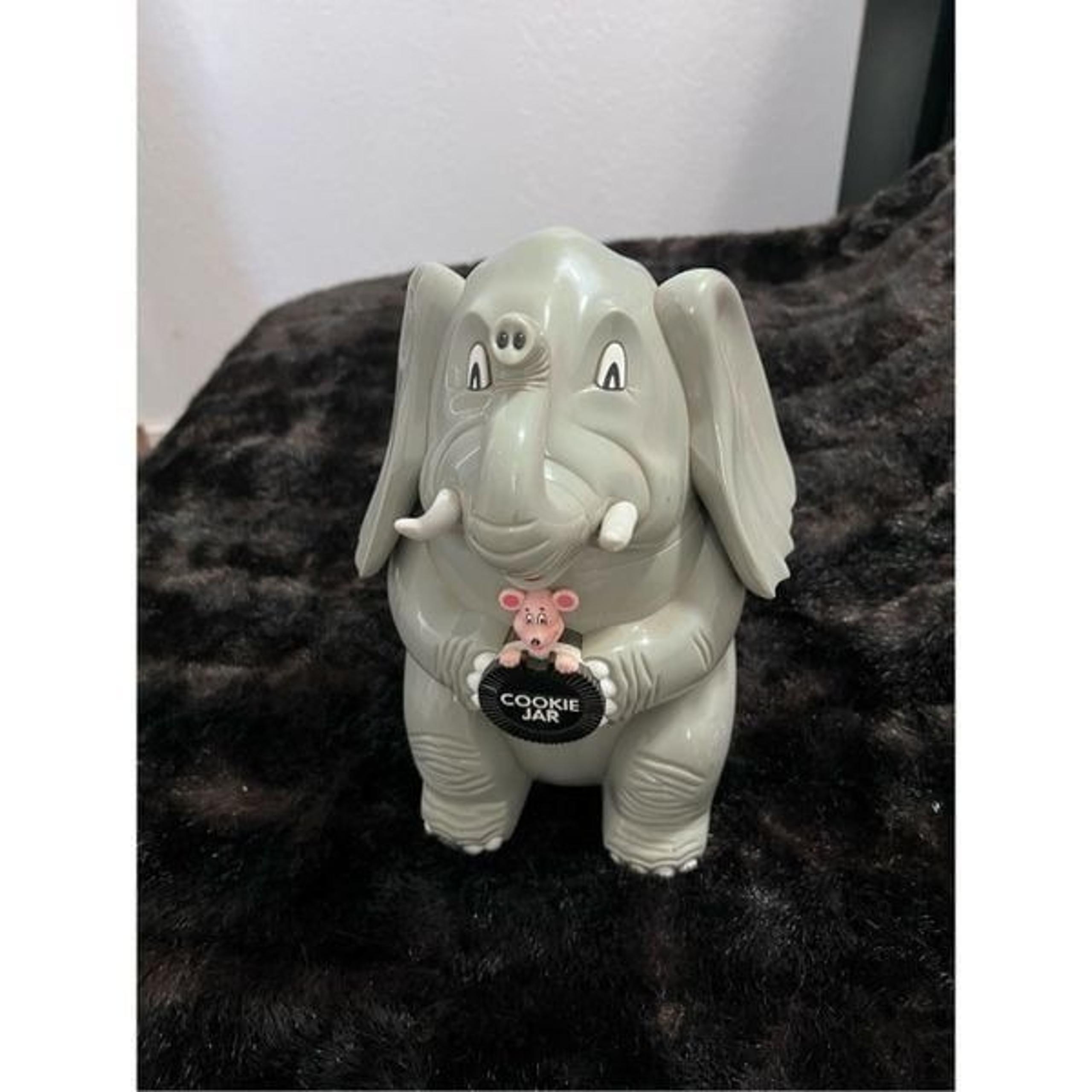 Vtg 1999 Fundamentals Too Original Elephant Mouse Cookie Jar Sound