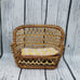 Miniature Wicker Dollhouse Sofa with Padding