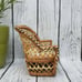 Miniature Wicker Dollhouse Sofa with Padding