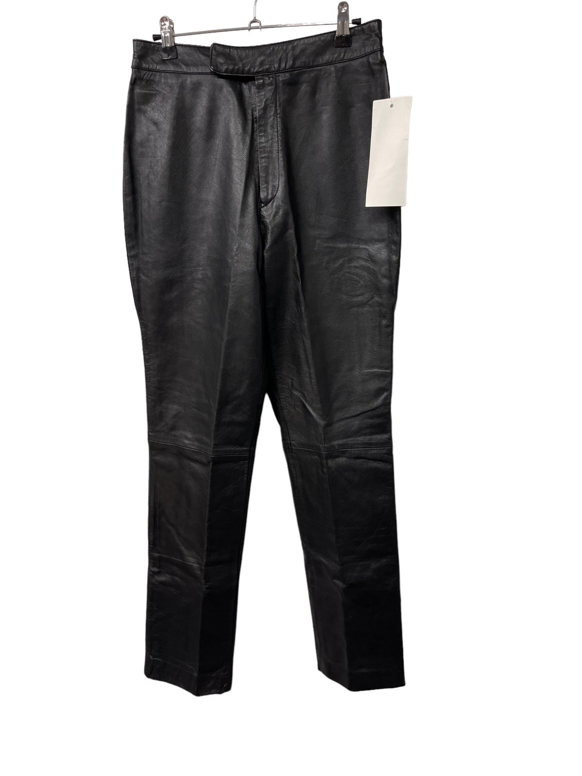 Excelled Leather Pants Stretchy waist Button zip closure Straight Leg Women’s 8