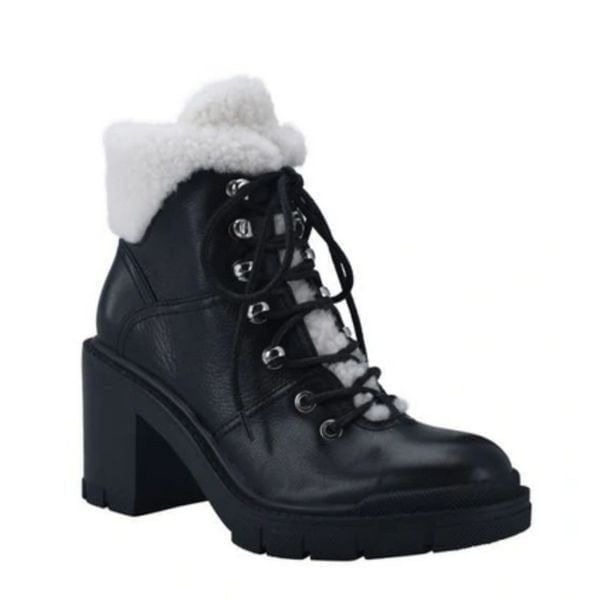 New Marc Fisher Vacinta Genuine Shearling Bootie (Women) 5.5