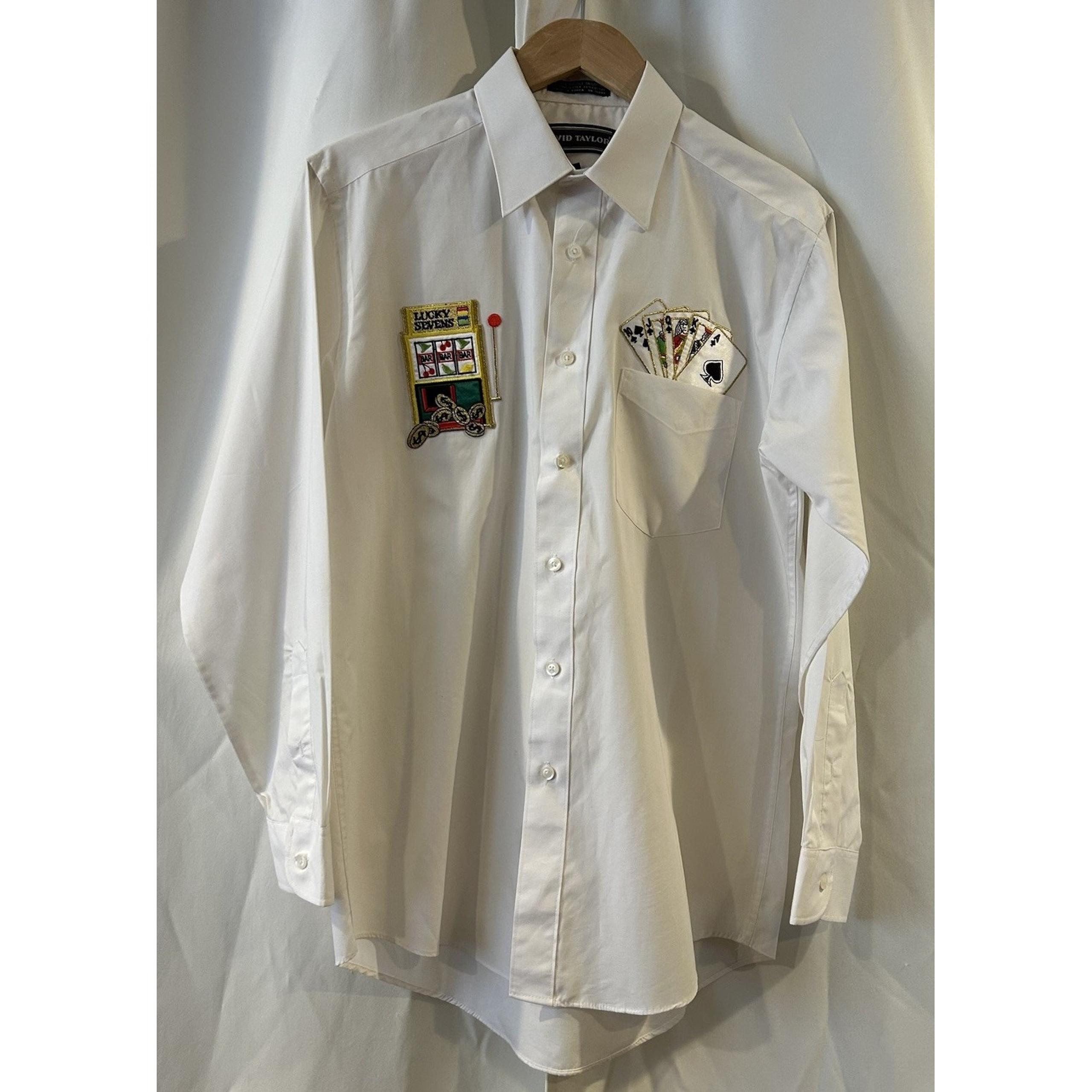 David Taylor Gambling Patchwork Button Up Long Sleeve 15&1/2
